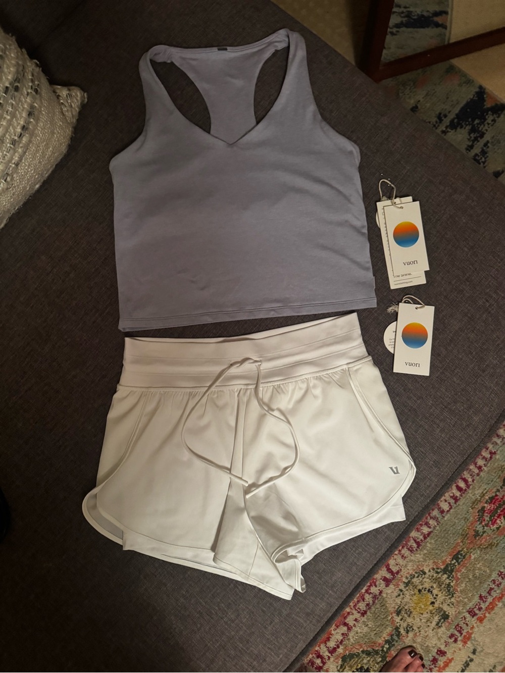 Vuori Halo Performance Crop Tank & Daily Speed Shorts Set